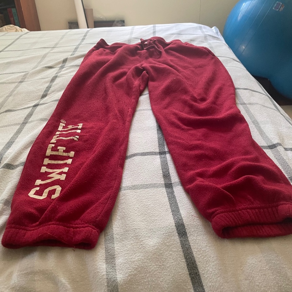 Red Swiftie sweatpants